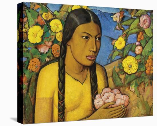 Juanita Entre Las Flores-Alfredo Ramos Martinez-Stretched Canvas