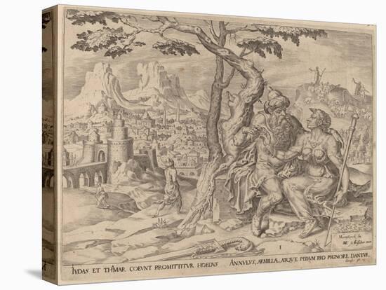 Judah Giving Tamar the Pledge, C.1566-Maarten van Heemskerck-Premier Image Canvas
