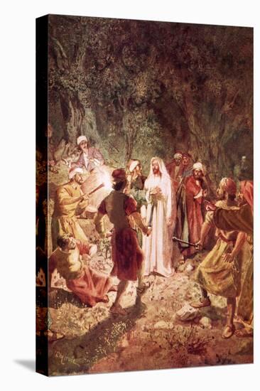 Judas Betraying Jesus with a Kiss, in the Garden of Gethsemane-William Brassey Hole-Premier Image Canvas