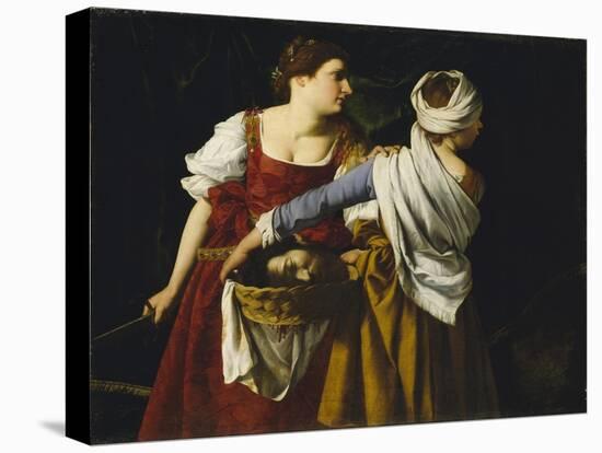 Judith and Her Maidservant with the Head of Holofernes-Orazio Gentileschi-Premier Image Canvas