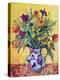 Jug of Spring Flowers on a Yellow Ground-Ann Oram-Premier Image Canvas