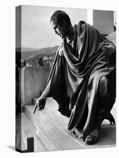 Jules Cesar Julius Caesar by Joseph Mankiewicz with Marlon Brando (Marc-Antoine), 1953 (b/w photo)-null-Stretched Canvas