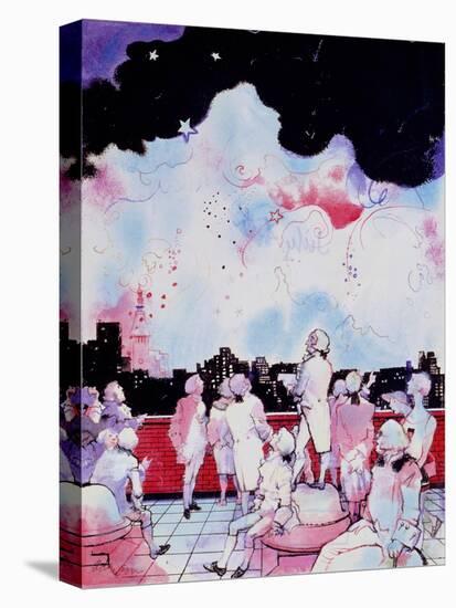 July 4Th (Macy's Fireworks) (Watered Ink & Gouache on Paper)-George Adamson-Premier Image Canvas