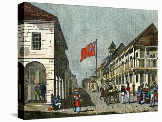 Junction of Harbour Street and King Street, Kingston, Jamaica, C1835-null-Premier Image Canvas