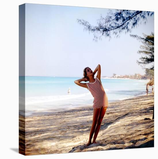 June 1956: Woman Modeling Beach Fashions in Cuba-Gordon Parks-Premier Image Canvas