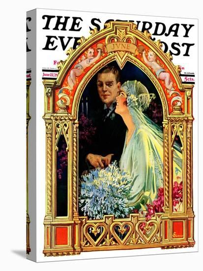 "June Bridal Couple," Saturday Evening Post Cover, June 22, 1929-Elbert Mcgran Jackson-Premier Image Canvas