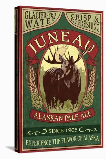 Juneau, Alaska - Moose Ale-Lantern Press-Stretched Canvas