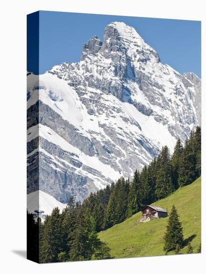 Jungfrau Massif and Swiss Chalet Near Murren, Jungfrau Region, Switzerland, Europe-Michael DeFreitas-Premier Image Canvas