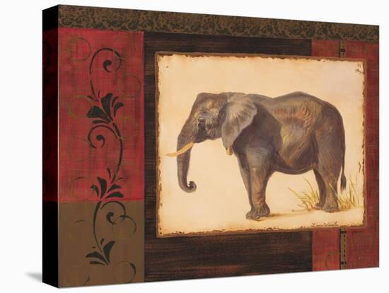 Jungle Elephant-Linda Wacaster-Stretched Canvas