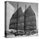 Junk Leaving Harbor with Patchwork Sails Up-Jack Birns-Premier Image Canvas