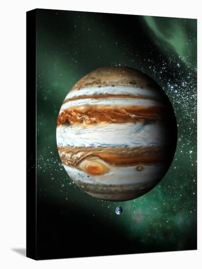 Jupiter And Earth, Artwork-Victor Habbick-Premier Image Canvas