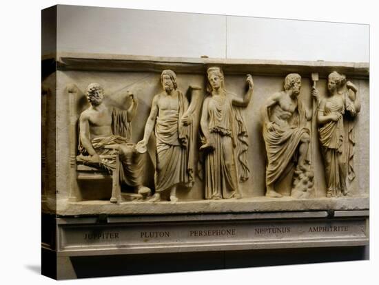 Jupiter, Pluto, Persephone, Neptune, Amphitrite, Marble Roman Imperial Era Relief (c.490-30 BC)-null-Premier Image Canvas