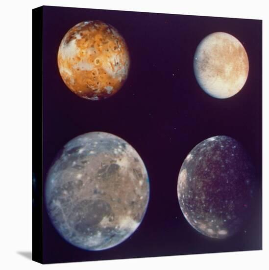 Jupiter's Satellites Io, Europa, Ganymede and Callisto as Depicted by Voyager 1 Spacecraft-null-Premier Image Canvas