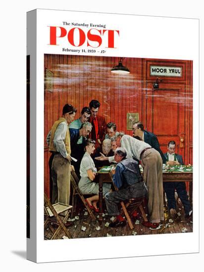 "Jury" or "Holdout" Saturday Evening Post Cover, February 14,1959-Norman Rockwell-Premier Image Canvas