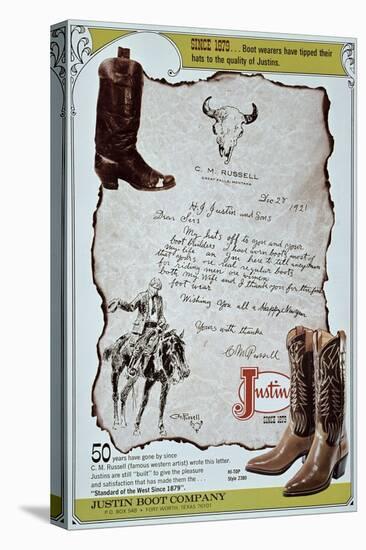 Justin Cowboy Boots Advert-null-Premier Image Canvas
