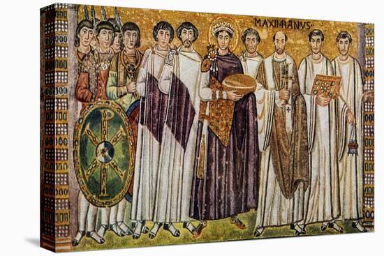 Justinian and His Ministers with Maximian, Bishop of Ravenna-null-Premier Image Canvas