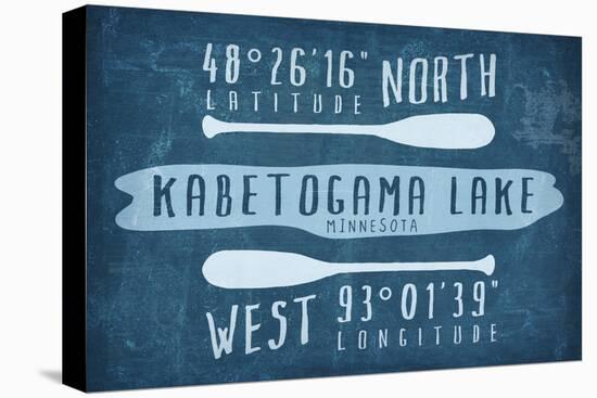 Kabetogama Lake, Minnesota - Lake Essentials - Latitude & Longitude - Lantern Press Artwork-Lantern Press-Stretched Canvas