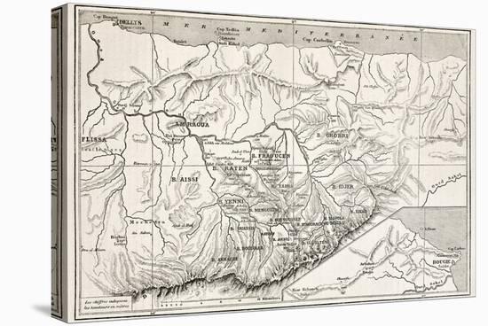 Kabylie Old Map, Algeria. Created By Erhard, Published On Le Tour Du Monde, Paris, 1867-marzolino-Stretched Canvas