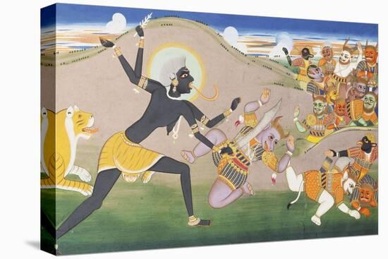 Kali Slaying Demons. Illustration to the Markanddeya Purana. Jaipur, c.1800-1820-null-Premier Image Canvas