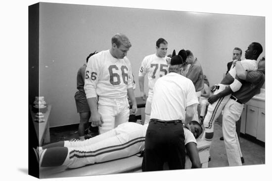 Kansas City Chiefs Football Team Players Massaged before the Championship Game, January 15, 1967-Bill Ray-Premier Image Canvas