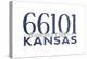 Kansas City, Kansas - 66101 Zip Code (Blue)-Lantern Press-Stretched Canvas