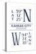 Kansas City, Kansas - Latitude and Longitude (Blue)-Lantern Press-Stretched Canvas