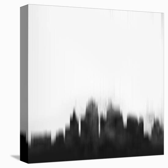 Kansas City Skyline - Black-NaxArt-Stretched Canvas