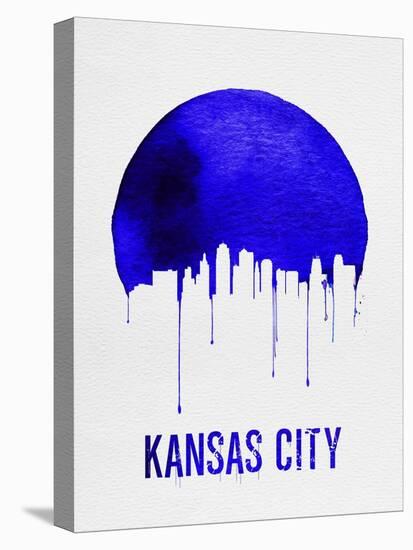 Kansas City Skyline Blue-null-Stretched Canvas