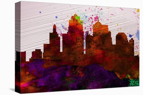 Kansas City Skyline-NaxArt-Stretched Canvas