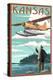 Kansas - Float Plane and Fisherman-Lantern Press-Stretched Canvas