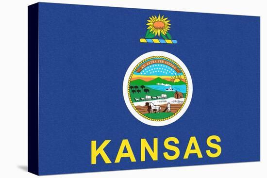 Kansas State Flag-Lantern Press-Stretched Canvas