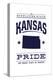 Kansas State Pride - Blue on White-Lantern Press-Stretched Canvas