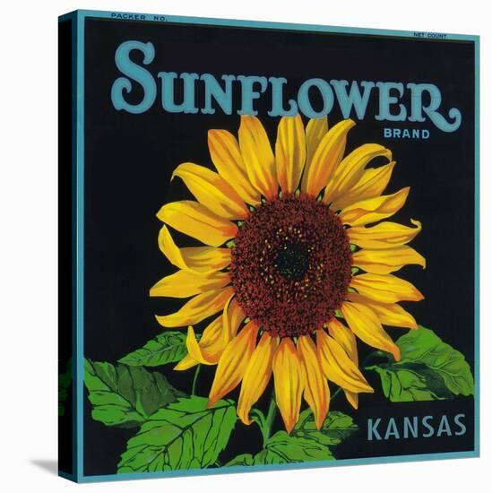 Kansas - Sunflower Brand Crate Label-Lantern Press-Stretched Canvas