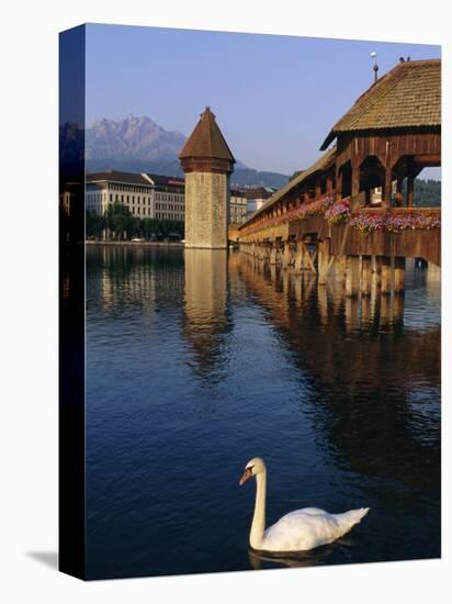Kapellbrucke (Covered Wooden Bridge) Over the River Reuss, Lucerne (Luzern), Switzerland, Europe-Gavin Hellier-Premier Image Canvas