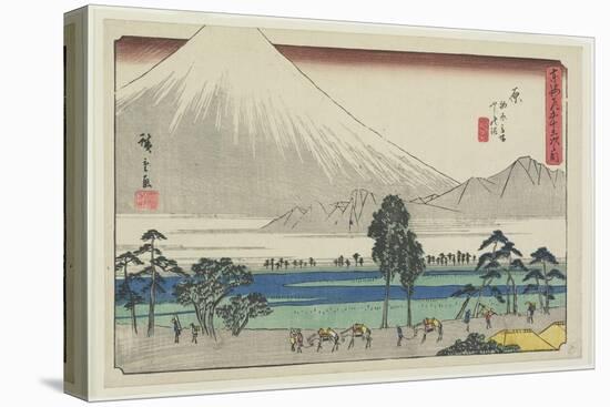 Kashiwahara Rest Area by the Pond with View of Mt. Fuji, Hara, 1841-1842-Utagawa Hiroshige-Premier Image Canvas