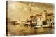 Kastelorizo Bay - Artistic Retro Styled Picture-Maugli-l-Stretched Canvas