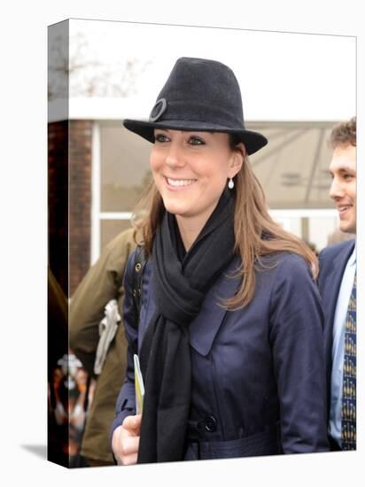 Kate Middleton, the girlfriend of Prince William, arrives at Cheltenham Racecourse in Gloucstershir-null-Premier Image Canvas