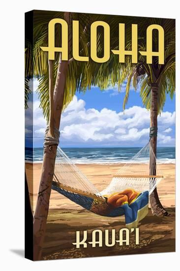 Kauai, Hawaii - Hammock Scene-Lantern Press-Stretched Canvas