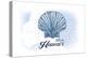 Kauai, Hawaii - Scallop Shell - Blue - Coastal Icon-Lantern Press-Stretched Canvas