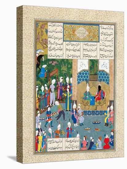 Kay Khusraw Welcomed by His Grandfather, Kay Kaus, King of Iran-null-Premier Image Canvas