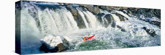Kayaker descending waterfall, Great Falls, Potomac River, Montgomery County, Maryland, USA-null-Premier Image Canvas