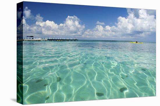 Kayaker in Blue Waters, Southwater Cay, Belize-Cindy Miller Hopkins-Premier Image Canvas
