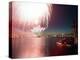 Kayakers and Houseboaters with 4th of July Fireworks over Lake Union, Seattle, Washington, USA-William Sutton-Premier Image Canvas