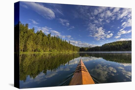 Kayaking on Beaver Lake in the Stillwater State Forest Near Whitefish, Montana, Usa-Chuck Haney-Premier Image Canvas