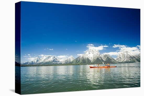 Kayaking On Jackson Lake In In Grand Teton National Park, WY-Justin Bailie-Premier Image Canvas