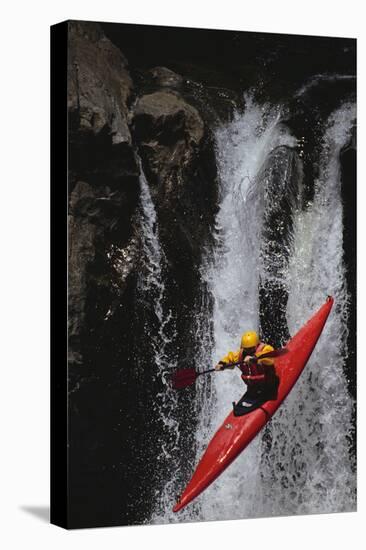 Kayaking over a Waterfall-DLILLC-Premier Image Canvas