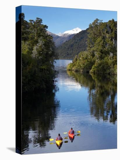 Kayaks, Moeraki River by Lake Moeraki, West Coast, South Island, New Zealand-David Wall-Premier Image Canvas