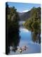 Kayaks, Moeraki River by Lake Moeraki, West Coast, South Island, New Zealand-David Wall-Premier Image Canvas