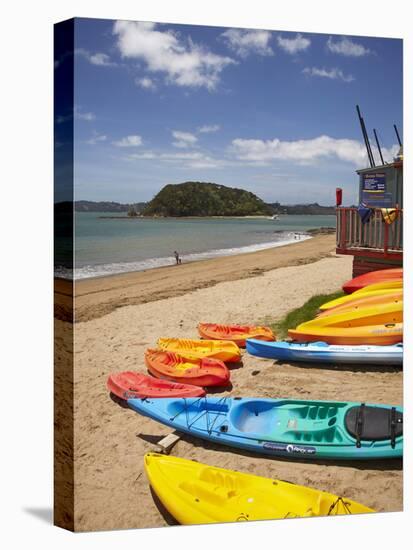 Kayaks on Beach, Paihia, Bay of Islands, Northland, North Island, New Zealand-David Wall-Premier Image Canvas