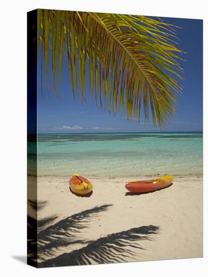 Kayaks on the Beach, Plantation Island Resort, Malolo Lailai Island, Mamanuca Islands, Fiji-David Wall-Premier Image Canvas